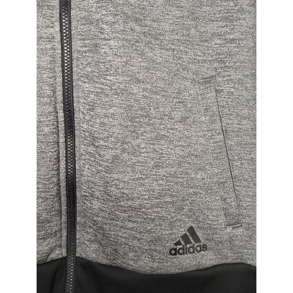 🌼HP🌼 Adidas Women's ClimaWarm Full Zip Heather Gray/Black Fleece Jacket - M - Picture 8 of 11